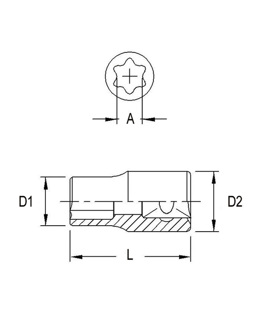 Genius 252505 - Douille E-Star chromée prise 1/4