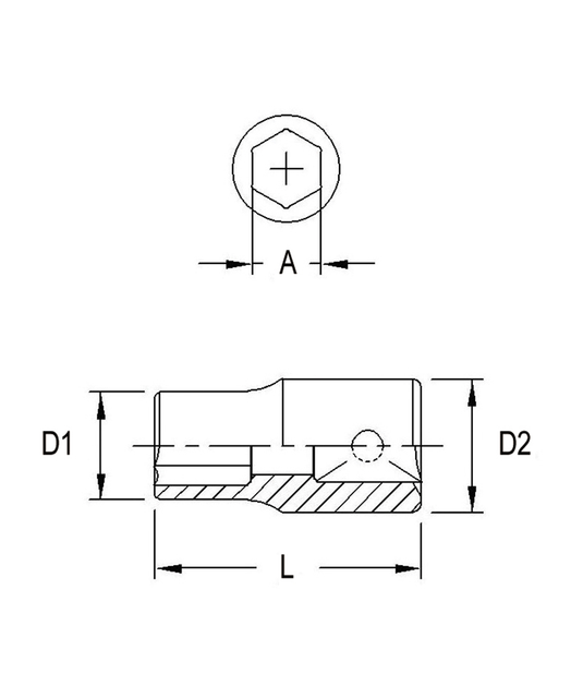 Genius Tools 282508 - Douille manuelle chromée 1/4" 6 Pt SAE 1/4"