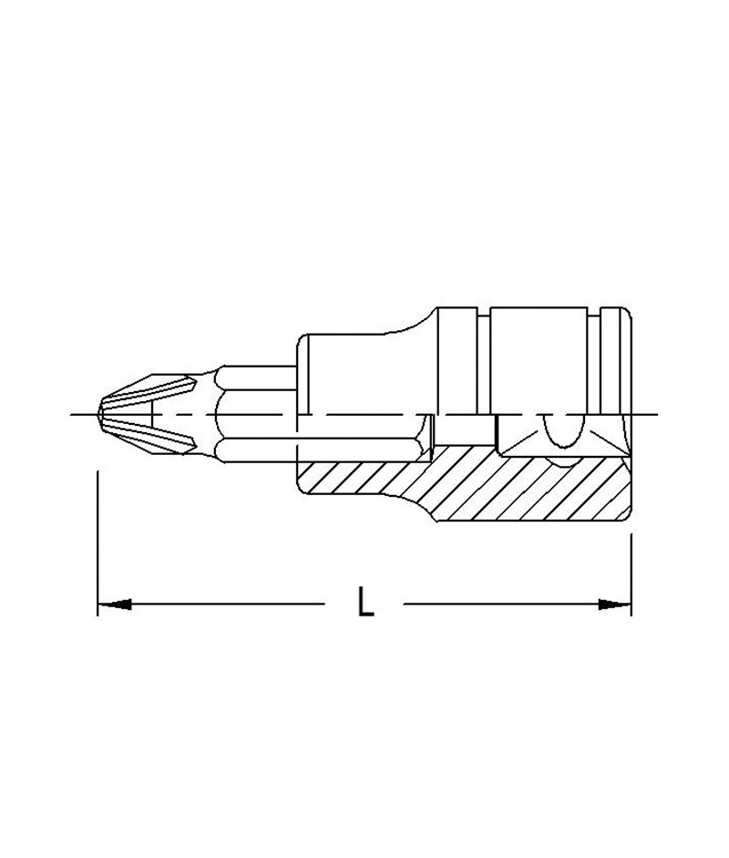 Chargez l&#39;image dans la visionneuse de la galerie, Genius 308+1102 - Douille à embout cruciforme 3/8″ Dr. #2 50 mm L
