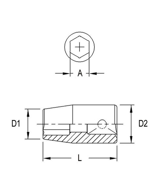 Genius 313008 - Douille à choc 8 mm Métrique Prise 3/8