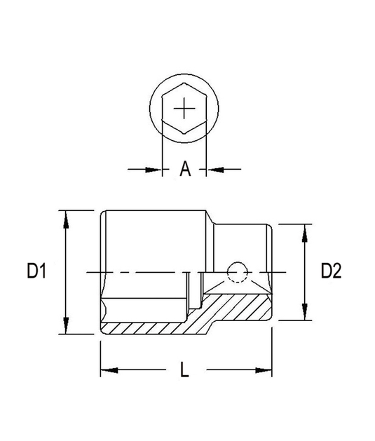 Genius 413815 - Impact Socket 15 mm Metric, 1/2 