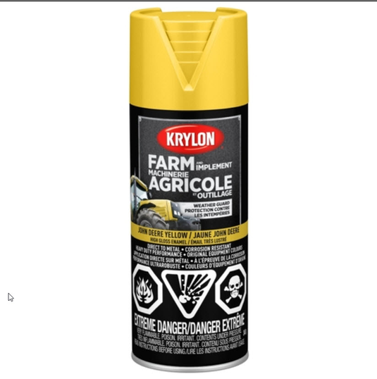 Krylon 41934-6 - Farm and Implement High Gloss DTM Enamel, aerosol John Deere Yellow 12 Oz (6 unit) - RACKTRENDZ