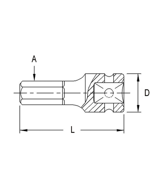 TOURNEVIS À TÊTE HEXAGONALE 1/2" DR 16MM 76