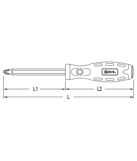 Genius 509+1812 - Tournevis Philips Tang-Thru n°2 245 mmL