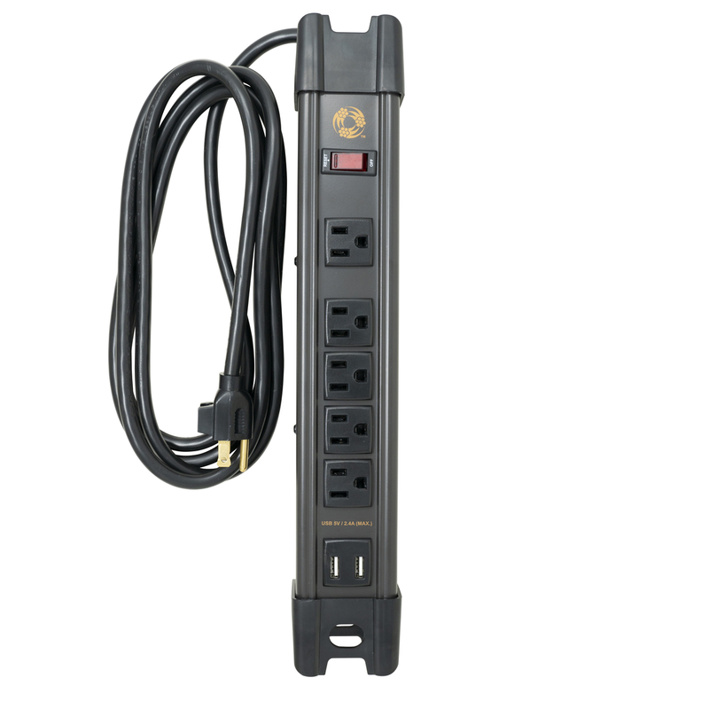 Load image into Gallery viewer, Southwire 5127 - All-Metal, Heavy-Duty Magnetic Power Strip with 2 x 2.4 Amp USB, 5 Outlets and 8 foot Cord - RACKTRENDZ
