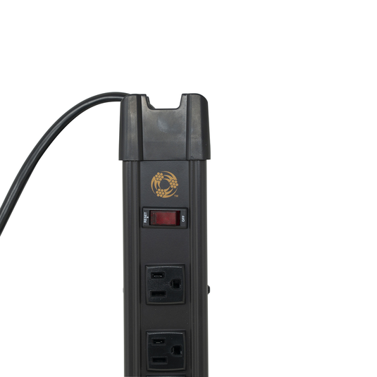 Southwire 5127 - All-Metal, Heavy-Duty Magnetic Power Strip with 2 x 2.4 Amp USB, 5 Outlets and 8 foot Cord - RACKTRENDZ