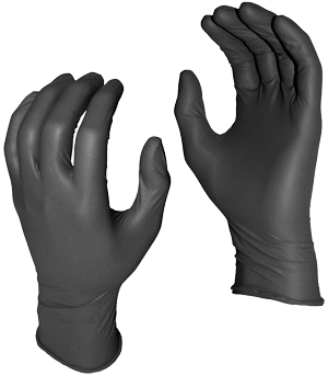 Watson 5555PFM - 8 MIL Powder Free Nitrile Disposable Black Gloves Size M - RACKTRENDZ