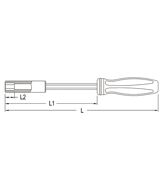 Genius 593816 - Tourne-écrou hexagonal long 1/4