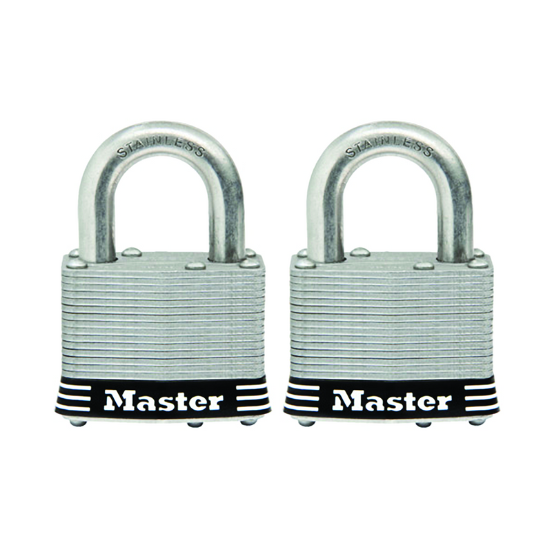 Load image into Gallery viewer, LAMINATED STAINLESS STEEL PADLOCK 2&quot; x 1&quot; - PACK OF 2 - RACKTRENDZ
