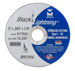 Mercer 617070 - 4"x0.045"x5/8" Black Lightning Cut-Off Wheel for Stainless Steel - Type 1 - RACKTRENDZ