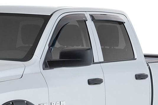 Stampede 6251-2 - Tape-Onz Smoke Front And Rear Sidewind Deflectors Dodge Ram 1500 Extended Cab 09-19 - RACKTRENDZ