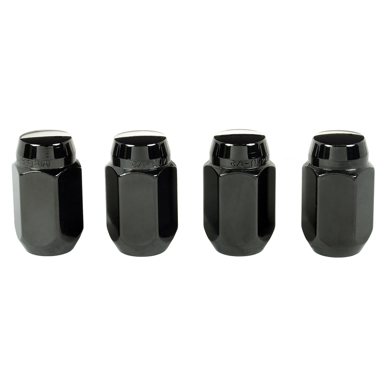 Load image into Gallery viewer, McGard 64030 - (4) Black Cone Seat Acorn Lug Nuts 1/2&quot; 38mm 13/16&#39;&#39; Hex - RACKTRENDZ
