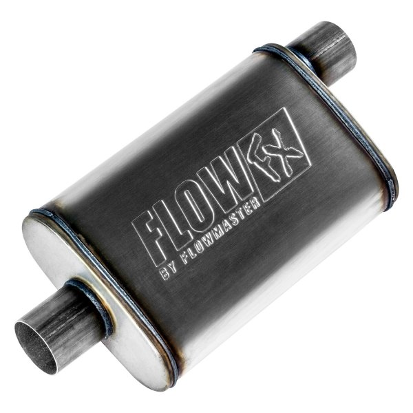 Load image into Gallery viewer, Flowmaster 71226 - FlowFX 409 SS Oval Gray Exhaust Muffler (2.5&quot; Offset ID, 2.5&quot; Center OD, 14&quot; Length) - RACKTRENDZ
