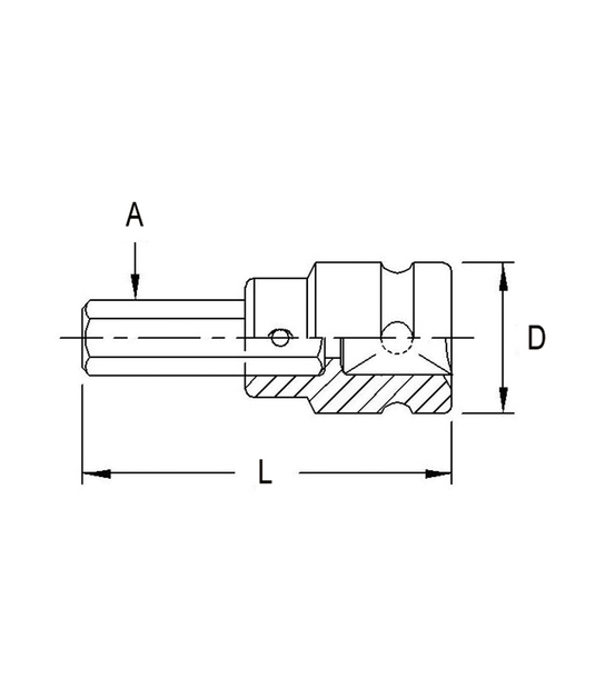 1"DR.17MM HEX SOCKET