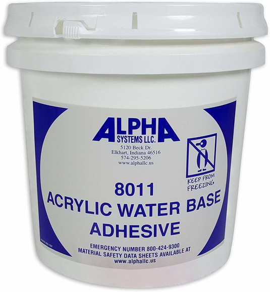 Alpha Systems 2020002238 - 8011 Acrylic Waterbase Adhesive 1 Gallon - RACKTRENDZ