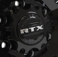 Load image into Gallery viewer, 8509L160AB1 - Center Cap Gloss Black with RTX Silver &amp; Offroad Engraved M5xL15 8-Blts - RACKTRENDZ
