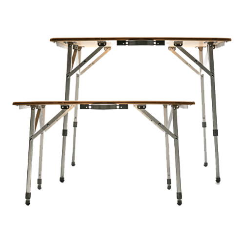 Camco 51893 - Bamboo Folding Table - w/Al Legs, Adjustable, Solid (31.4x23.6x18"-26"h) - RACKTRENDZ
