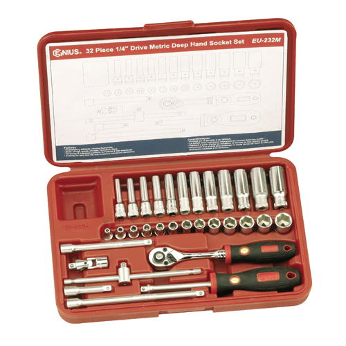 32PC 1/4" DR. METRIC DEEP HAND