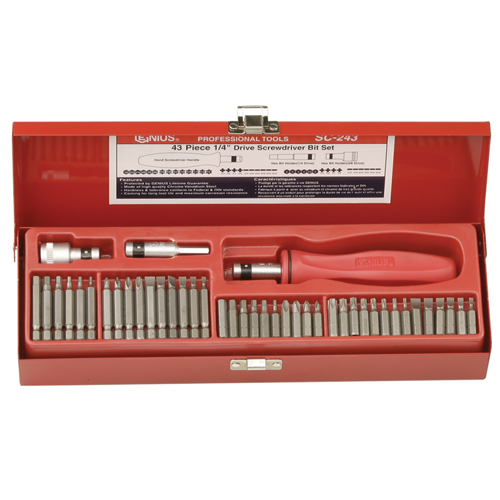 43PC 1/4" HEX SHANK SCREWDRIVER BIT
