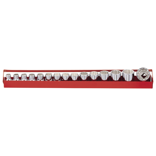 KIT DOUILLE CHROME COURTE 1/2" DR 3/8"