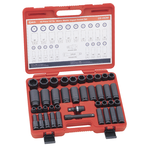 KIT 1/2"DR IMP SOC 40PC MET S/