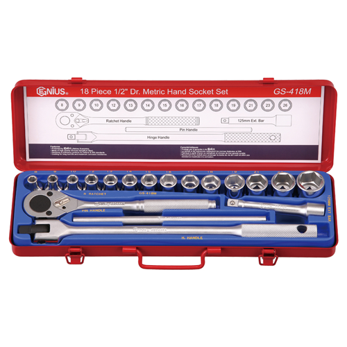 Load image into Gallery viewer, 18PC 1/2&quot;DR. HAND SOCKET SET
