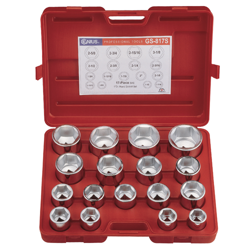 JEU DE DOUILLES À MAIN 1" DR 17PCS
