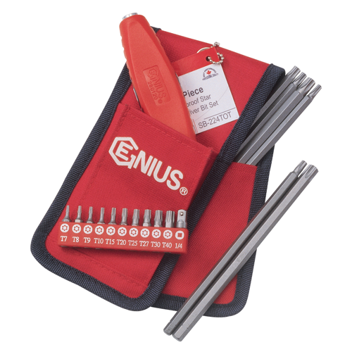Genius SB-224TOT - 24 Piece Tamperproof Star Screwdriver Bit Set