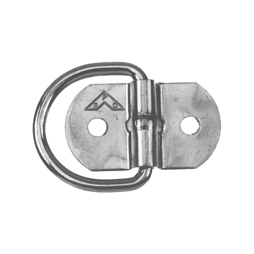1/4" FORGED ROPE RING WITH 2-HOLE MOUNTING BRACKET ZINC - RACKTRENDZ