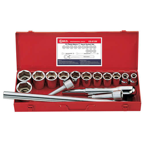 15PC 1"DR. HAND SOCKET SET