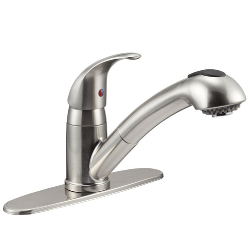 Dura Faucet DF-NMK852-SN - Dura Designer Pull-Out RV Kitchen Faucet - Brushed Satin Nickel - RACKTRENDZ