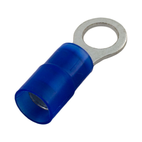 (100/PACK) INSULATED RING TERMINALS BLUE 16-14 GA STUD 1/4