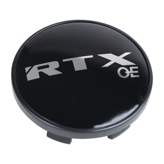 RTX BC107BRTXOEB - Center Cap Black with RTXoe Chrome with Black Background