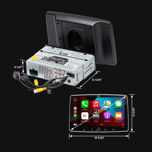 Boss BCPA9 - Single-DIN Apple Carplay & Android Auto 9" Touchscreen BT - RACKTRENDZ