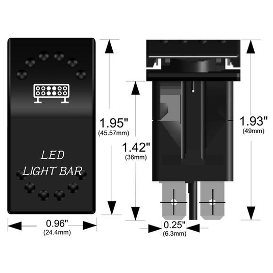 Bulldog Winch 20260 - Rocker Switch-ON/OFF 5-Pin LED Light Bar - White - RACKTRENDZ