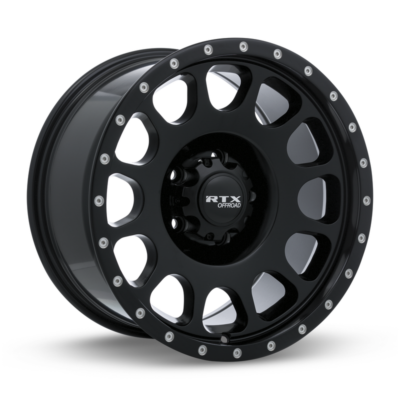 Load image into Gallery viewer, RTX® (Offroad) • 082804 • Baja • Satin Black with Milled Rivets • 18x9 6x135 ET10 CB87.1
