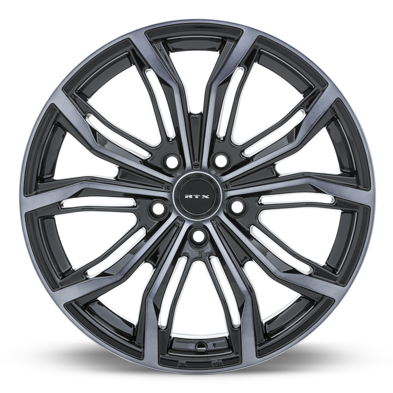 Load image into Gallery viewer, RTX® (RTX) • 082441 • Black Widow • Black Machined Grey • 19x8.5 5x114.3 ET38 CB73.1
