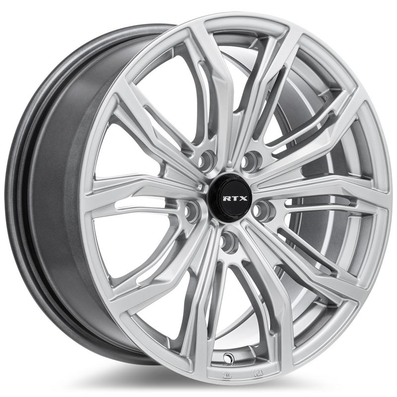 Load image into Gallery viewer, RTX® (RTX) • 083254 • Black Widow • Hyper Silver • 17x7.5 5x114.3 ET42 CB73.1
