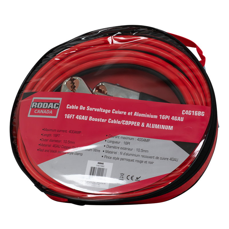 Load image into Gallery viewer, Rodac C4G16BG - Booster Cable Copper Aluminum 4G 16&#39;
