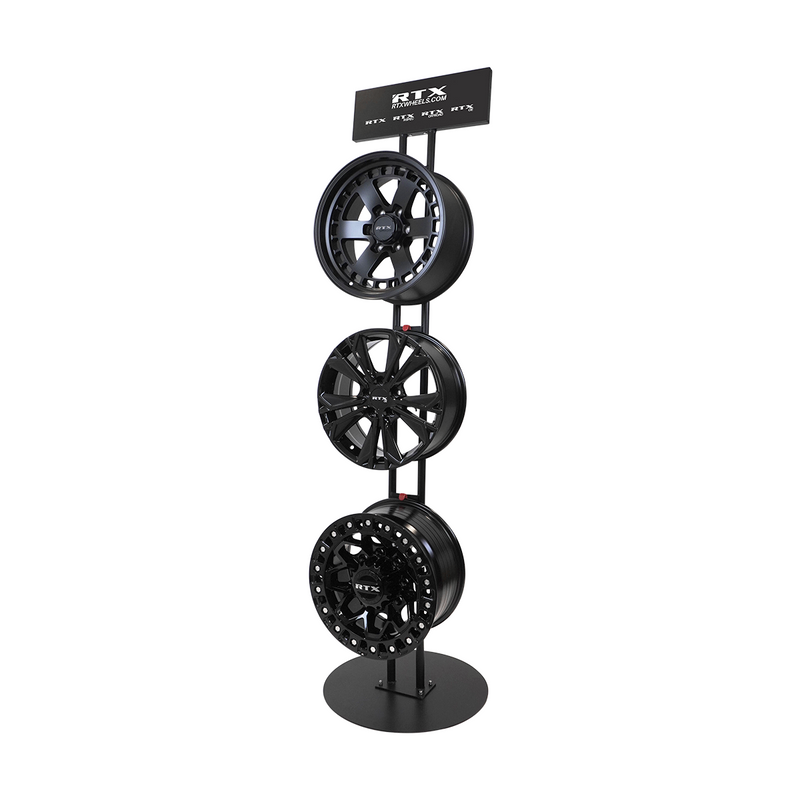 Chargez l&#39;image dans la visionneuse de la galerie, RTX C80 - Black Display Stand for 3 Wheels (14&quot; to 20&quot;) with RTX Logo
