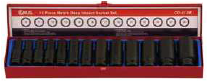 Genius CD-413M - 13 Piece 1/2” Dr. Metric Deep Impact Socket Set