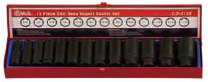 Genius CD-413S - 13 Piece 1/2” Dr. SAE Deep Impact Socket Set