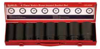 Genius CD-608M - 8 Piece 3/4” Dr.Metric Deep Impact Socket Set