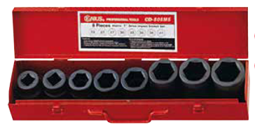 Genius CD-808M5 - 8 Pieces 1” Drive Metric Deep Impact Socket Set