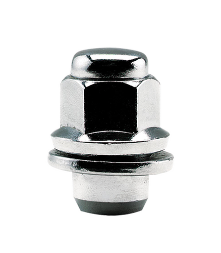 Ceco CD5306 - (1) Chrome OEM Nissan Style Shank Nut W/Washer 12X1.25 37mm 21mm Hex - RACKTRENDZ