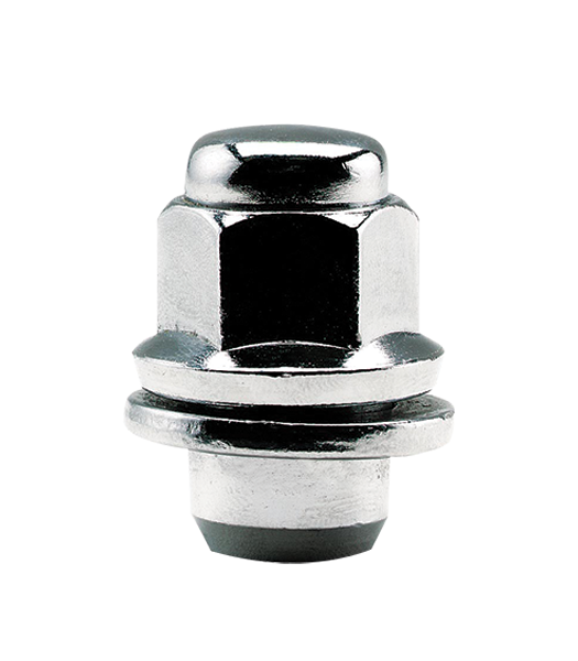 Ceco CD5306 - (1) Chrome OEM Nissan Style Shank Nut W/Washer 12X1.25 37mm 21mm Hex - RACKTRENDZ