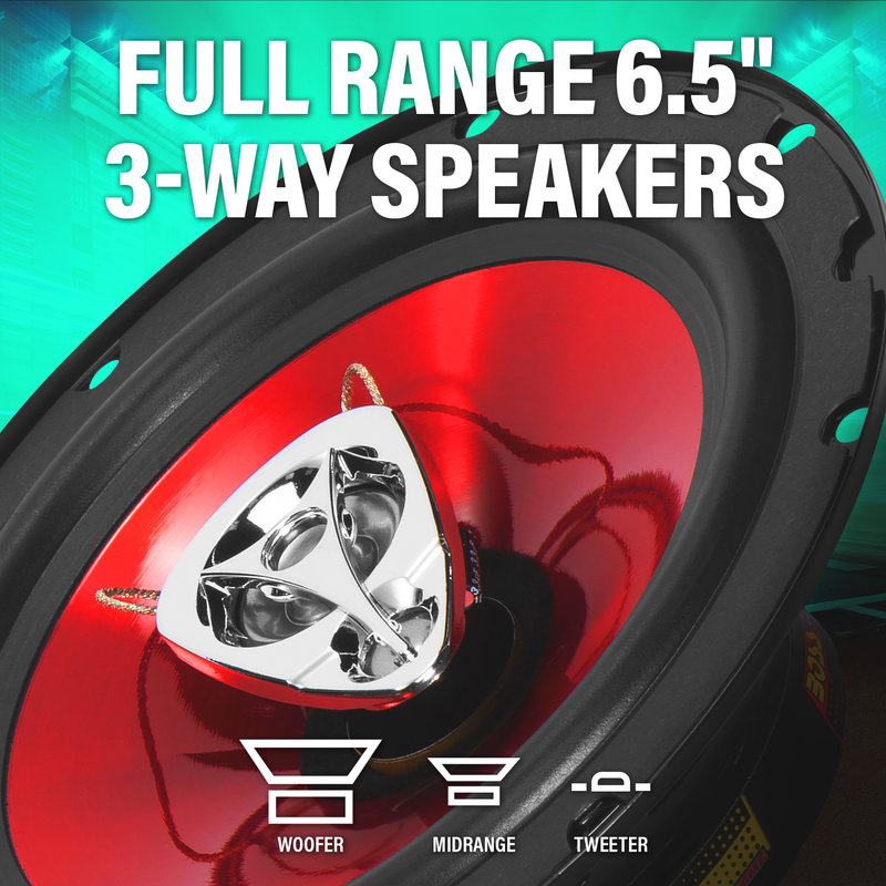 Chargez l&#39;image dans la visionneuse de la galerie, Boss CH6530 - Chaos Exxtreme 6.5&quot; 3-Way 300W Full Range Speakers. (Sold in Pairs) - RACKTRENDZ
