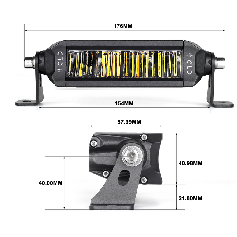 Load image into Gallery viewer, CLD CLDBARS6FS - 6&quot; Single Row Street Legal Multi-Function LED Light Bar - Aux. Fog (718LM) &amp; Strobe (343LM) - RACKTRENDZ
