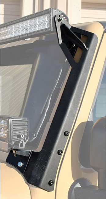CLD CLDBRK02 - 50" LED Light Bar Upper Windshield Mount with LED Pod Mounting Brackets (fits 1 pair) - Wrangler JK (07-15) - RACKTRENDZ