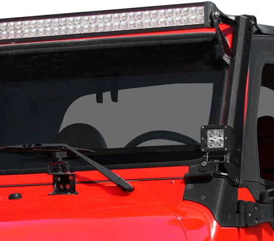 CLD CLDBRK04 - 50" LED Light Bar Upper Windshield Cowl with LED Pod Mounting Brackets (fits 1 pair) - Wrangler TJ AWD (97-06) Wrangler Unlimited LJ AWD (04-06) - RACKTRENDZ